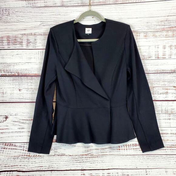 Cabi Black Agency Peplum Ponte Blazer 10 Double Shoulder Pads Career Corpcore - Picture 6 of 16